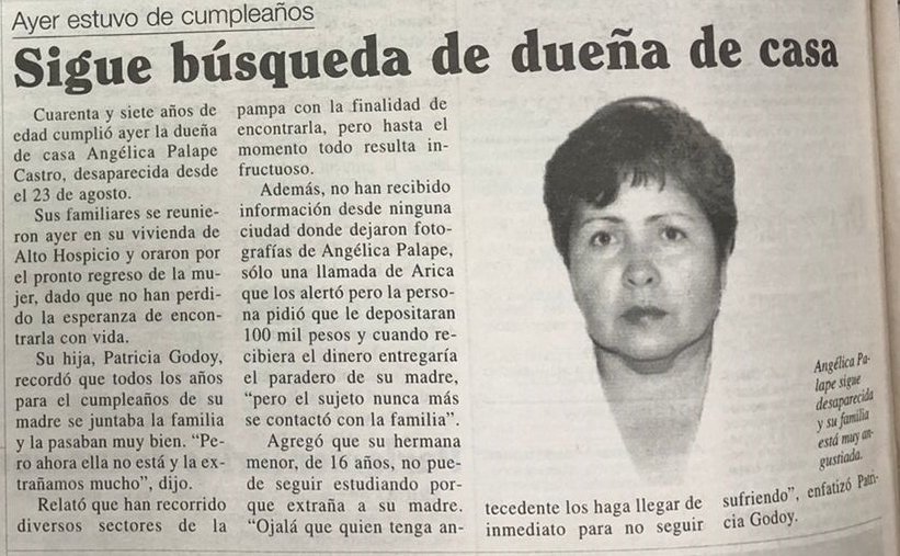 Sigue búsqueda de dueña de casa