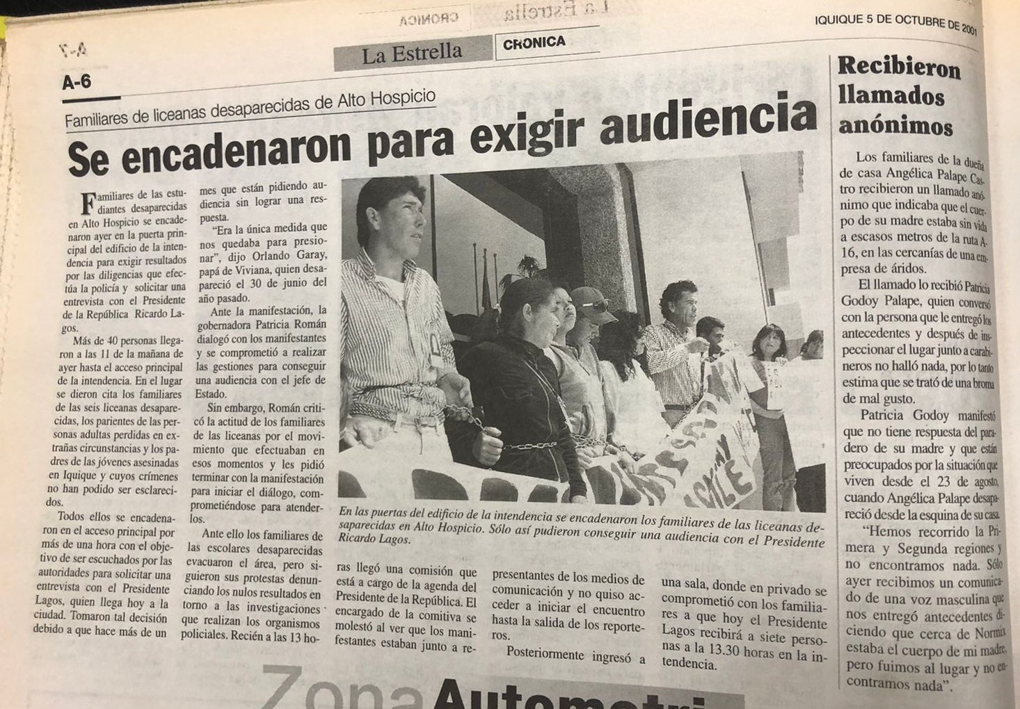 Se encadenaron para exigir justicia